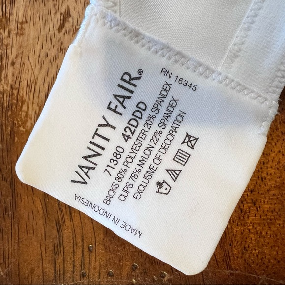 Vanity Fair Beauty Back, Full Figure back smoothing wireless bra, 42DDD, White - Picture 8 of 12